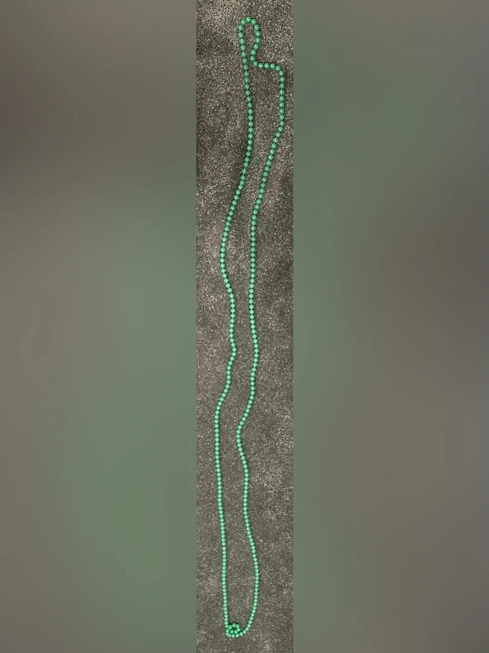 Extra Long Green Beaded Necklace